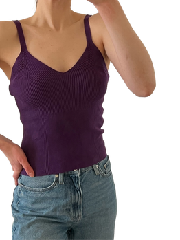 violetti ribbineulottu toppi Mango