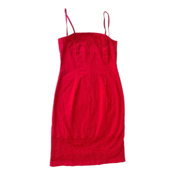 French connection bright colar red cotton mini dress