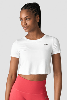 White cropped training t-shirt