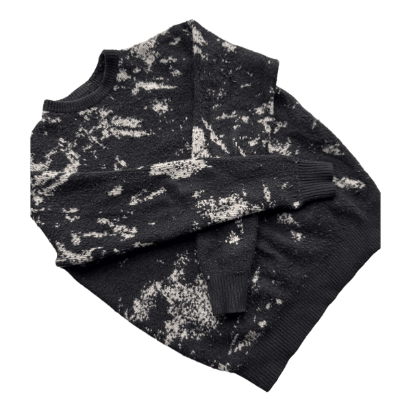 Black patterned knit sweater