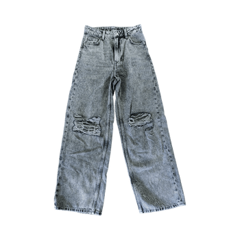 H&M Divided harmaat revityt wide leg farkut