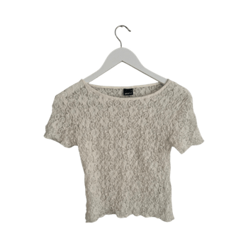 Ivory lace short-sleeve top