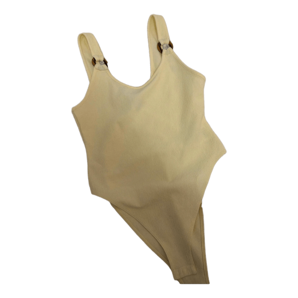 H&M Yellow ribbed swimsuit/bodysuit