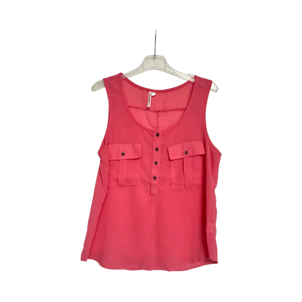 Pink sleeveless blouse