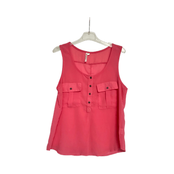 Pink sleeveless blouse