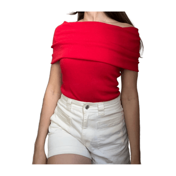 Off-shoulder Red Top