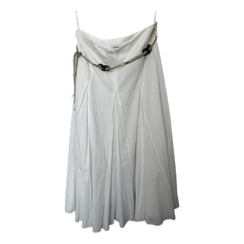 White pleated midi skirt