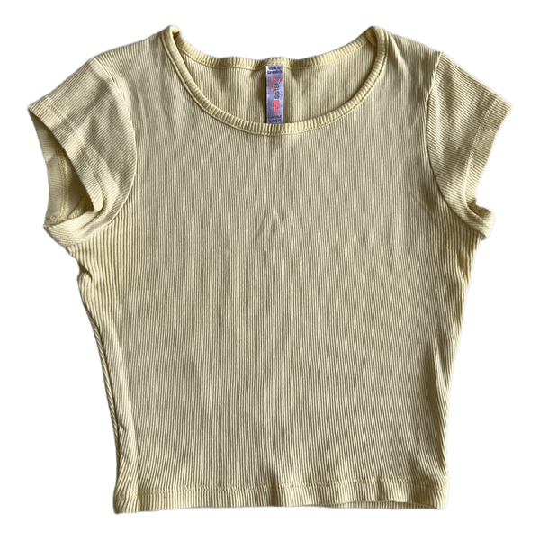 Yellow ribbed crop top
