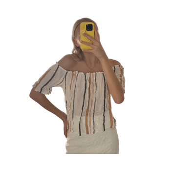 Off-shoulder striped top