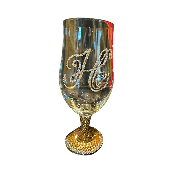 Rhinestone embellished beer  glass for ladys