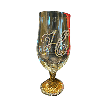 Rhinestone embellished beer  glass for ladys