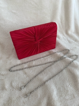 Red Satin Clutch Bag
