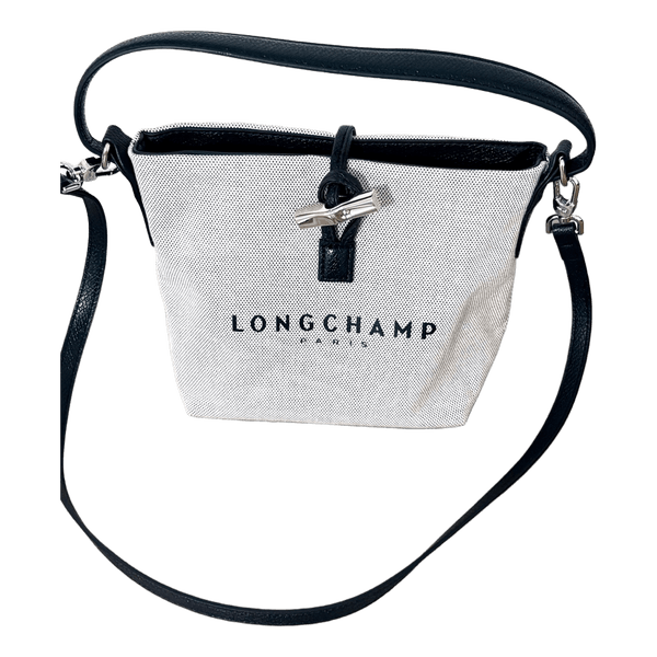 Longchamp mustavalkoinen käsilaukku