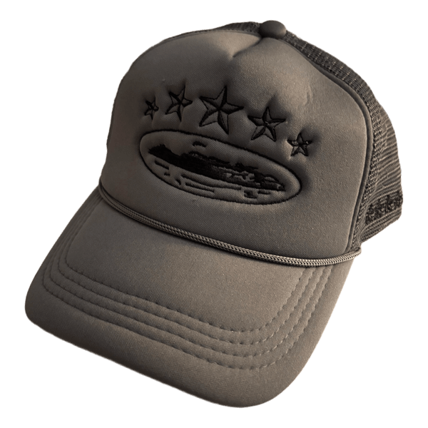 Harmaa trucker-lippalakki