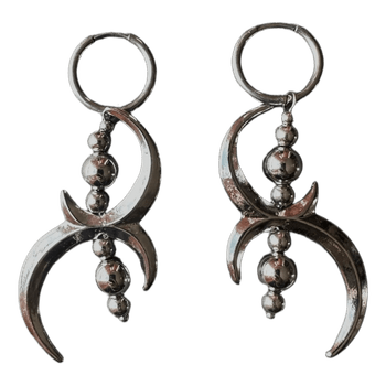 Silver crescent moon earrings