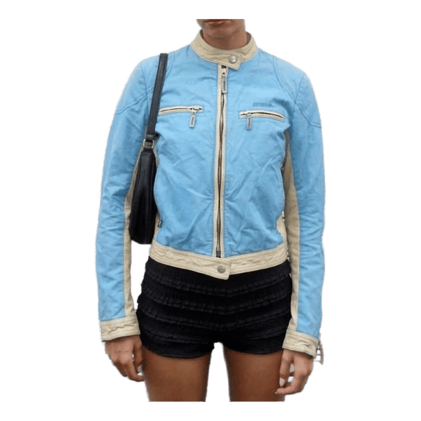 Brema blue leather jacket Vintage y2k