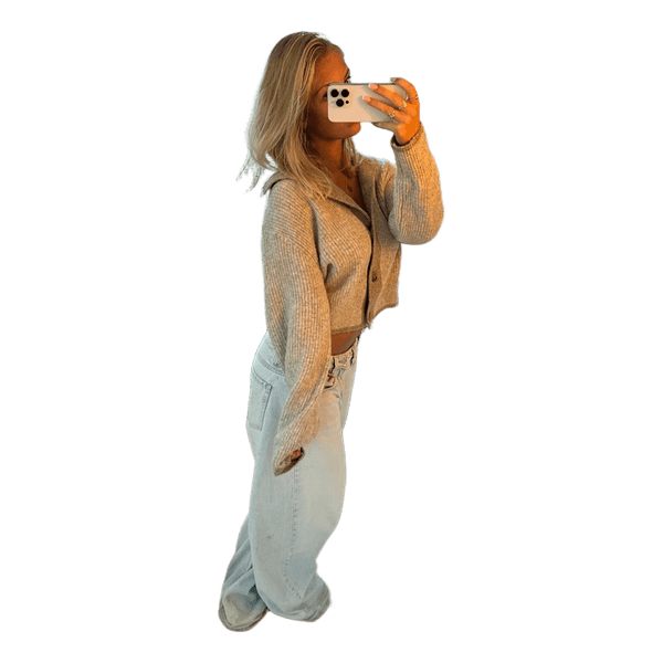 Beige strikket cardigan