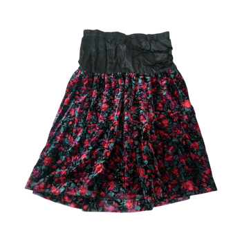 Floral velvet skirt