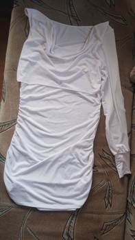 White ruched mini dress
