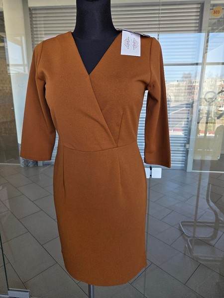 Brown midi dress