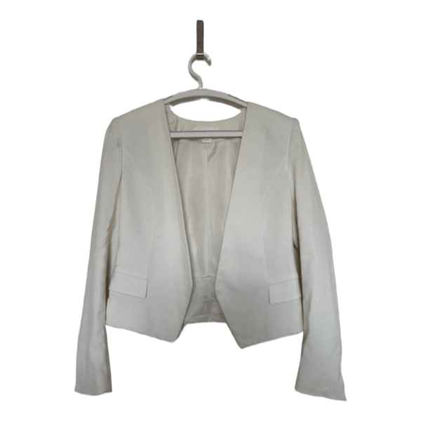 White cropped blazer