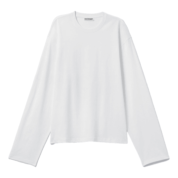 Weekday hvid langærmet t-shirt