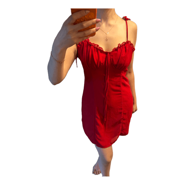 Red mini dress