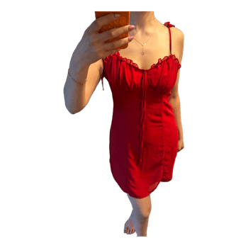 Red mini dress