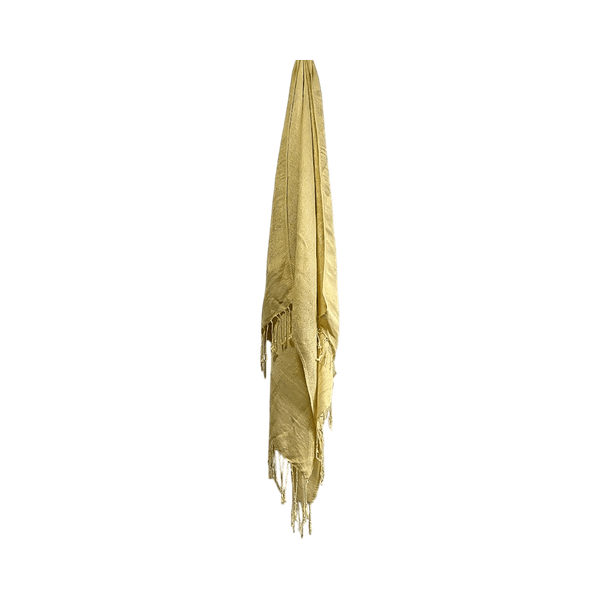 Pashmina Silk Blend Scarf – Light Yellow – 70×180 cm