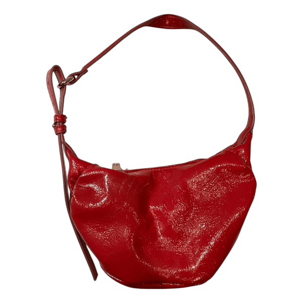Red patent shoulder bag