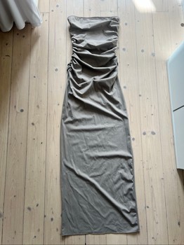 Khaki ruched tube dress