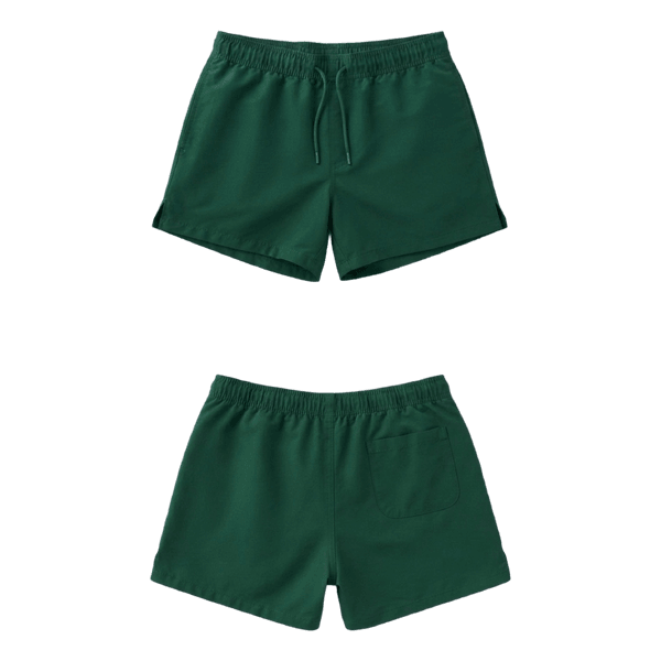 Green swimming shorts for man