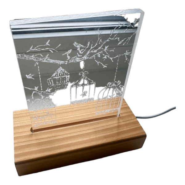 Engraved acrylic night light
