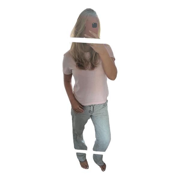 Lyse jeans med asymmetrisk lukning
