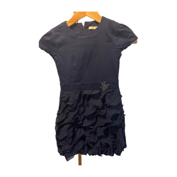 Navy blue ruffled dress
