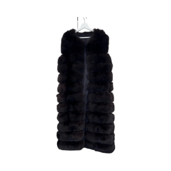 Long fur sleeveless vest
