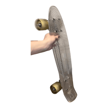 Transparent plastic skateboard