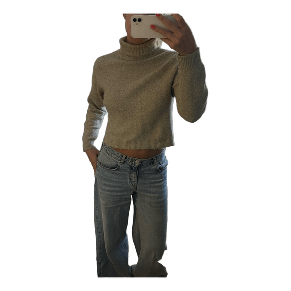 Beige rullekrave