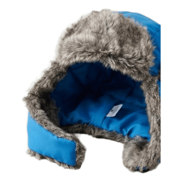Blue faux fur trapper hat
