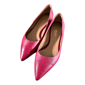 Pink textured ballet flats