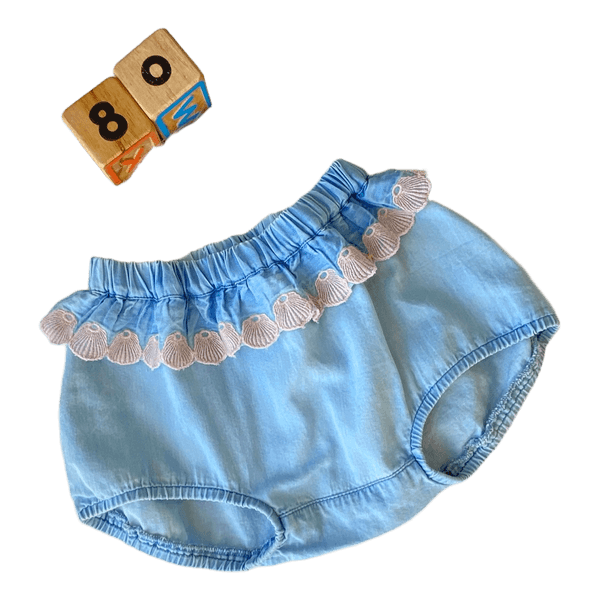 Blue denim bloomers