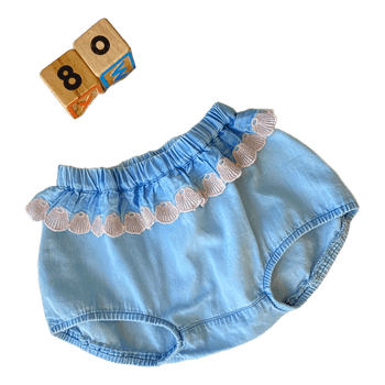 Blue denim bloomers