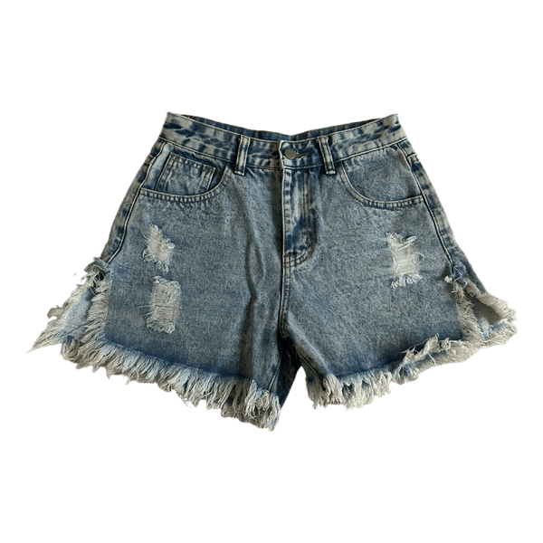 Blue denim shorts