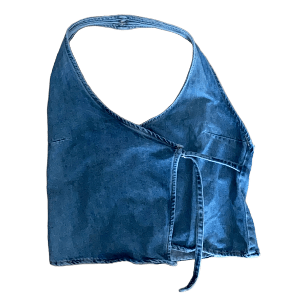 Blå denim halterneck top