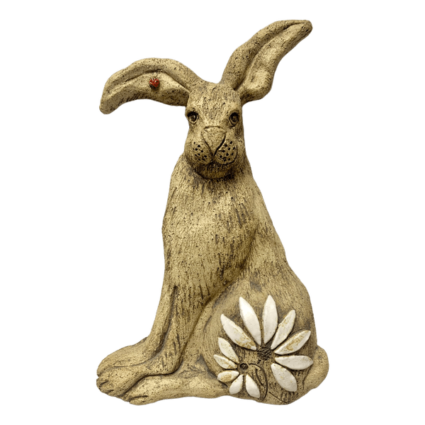 Beige ceramic rabbit wall art