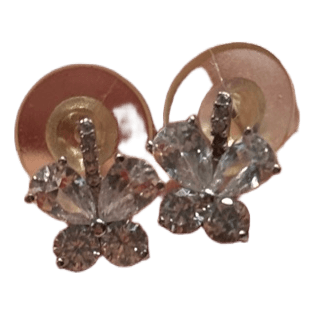 Silver crystal butterfly earrings