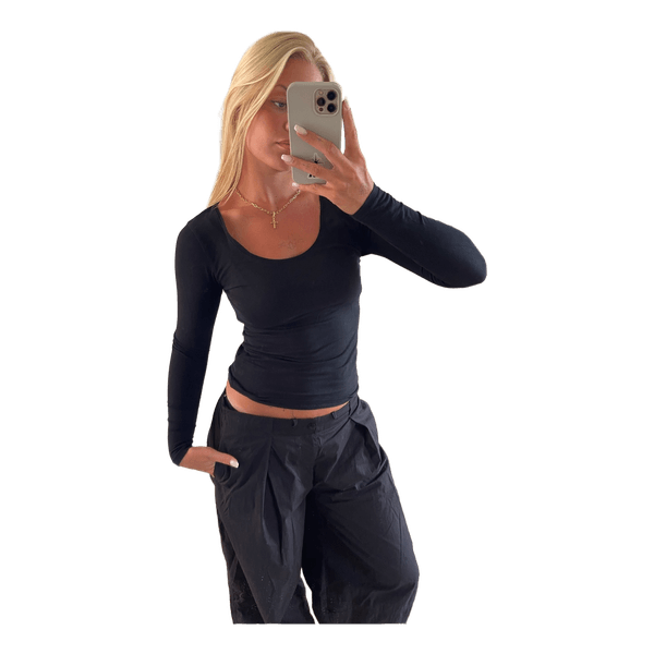 Black long-sleeved top