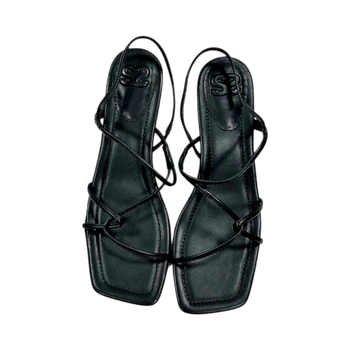 Sandro Black Leather Strappy Heels NEW! EU39 Box incl.