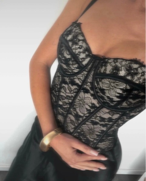 Black lace corset top