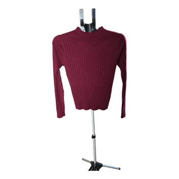 Bordo spalvos merino golfas